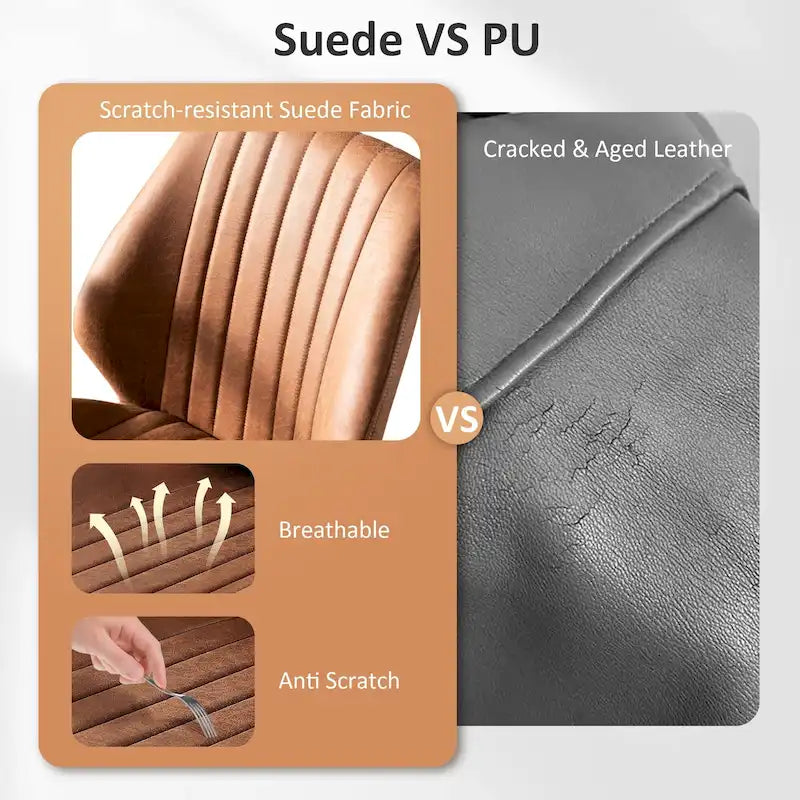 Sedia da ufficio ergonomica in pelle scamosciata Sedia da scrivania Supporto lombare