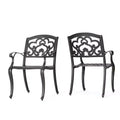 Austin 2pk Cast Aluminum Dining Chairs: Weather-Resistant, Traditional Scroll & Floral - Christopher Knight Home