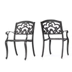 Austin 2pk Cast Aluminum Dining Chairs: Weather-Resistant, Traditional Scroll & Floral - Christopher Knight Home