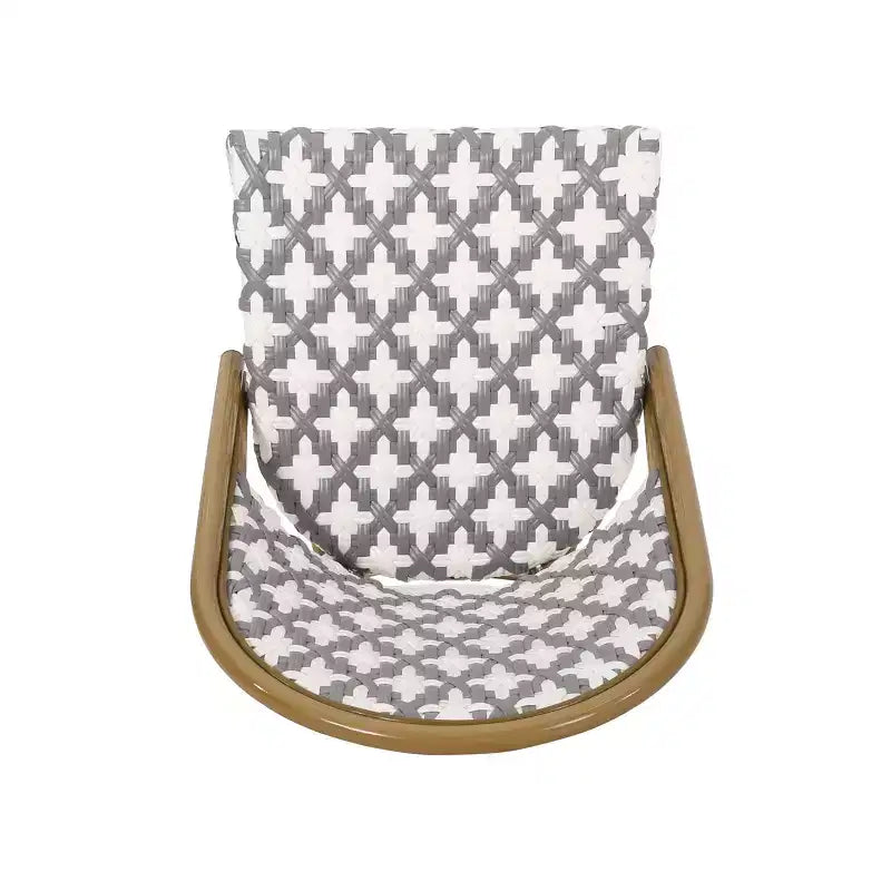 Christopher Knight Home Louna, lot de 2 chaises de café à la française d'extérieur avec finition bambou - Gris/Blanc : Résistant aux UV et à l'eau, cadre en aluminium