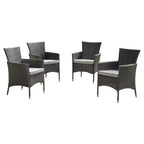 Christopher Knight Home Malta Set of 4 Wicker Patio Dining Chair with Cushions Gray
