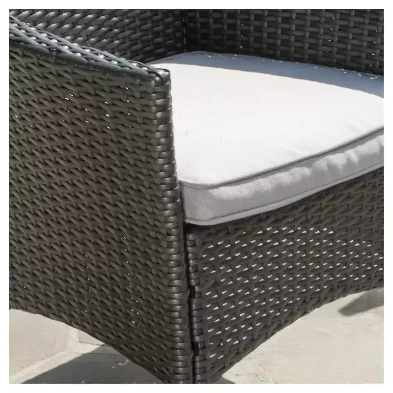 Christopher Knight Home Malta Set di 4 sedie da pranzo da patio in vimini con cuscini grigi