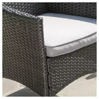 Christopher Knight Home Malta Set di 4 sedie da pranzo da patio in vimini con cuscini grigi