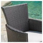 Christopher Knight Home Malta Set di 4 sedie da pranzo da patio in vimini con cuscini grigi