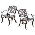 Sarasota Set of 2 Cast Aluminum Patio Chair - Hammered Bronze - Christopher Knight Home: Outdoor Furniture, Weather-Resistant