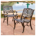 Sarasota Set di 2 sedie da patio in alluminio pressofuso – Bronzo martellato – Christopher Knight Home: Mobili da esterno, Resistente alle intemperie
