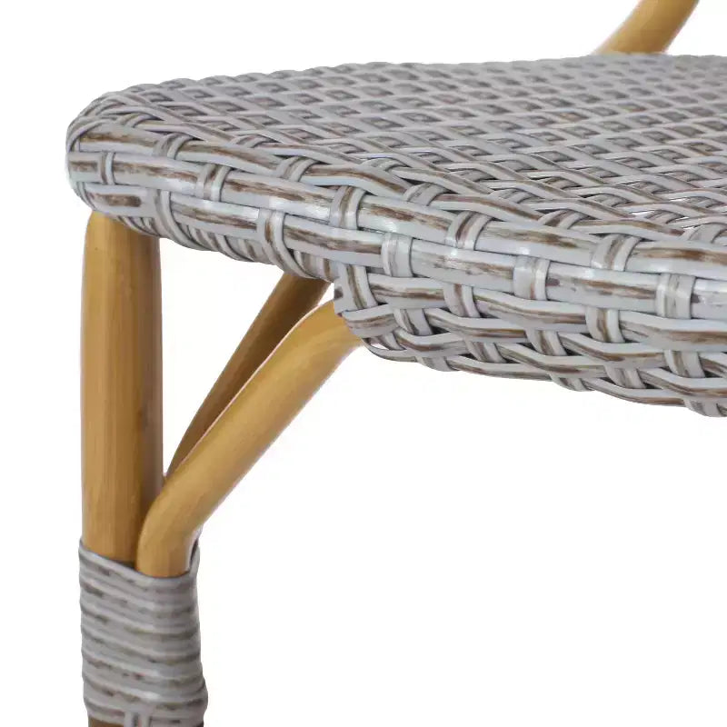 Christopher Knight Home Arthur Lot de 2 chaises de café d'extérieur en aluminium - Gris/Bambou