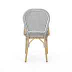 Christopher Knight Home Arthur Lot de 2 chaises de café d'extérieur en aluminium - Gris/Bambou