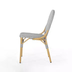 Christopher Knight Home Arthur Lot de 2 chaises de café d'extérieur en aluminium - Gris/Bambou