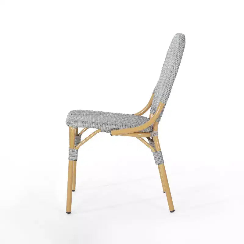 Christopher Knight Home Arthur Lot de 2 chaises de café d'extérieur en aluminium - Gris/Bambou