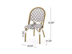 Christopher Knight Home Louna sedie da esterno in stile bistrot francese (confezione da 4) - Grigio/Bianco/Bamboo