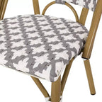 Christopher Knight Home Louna sedie da esterno in stile bistrot francese (confezione da 4) - Grigio/Bianco/Bamboo