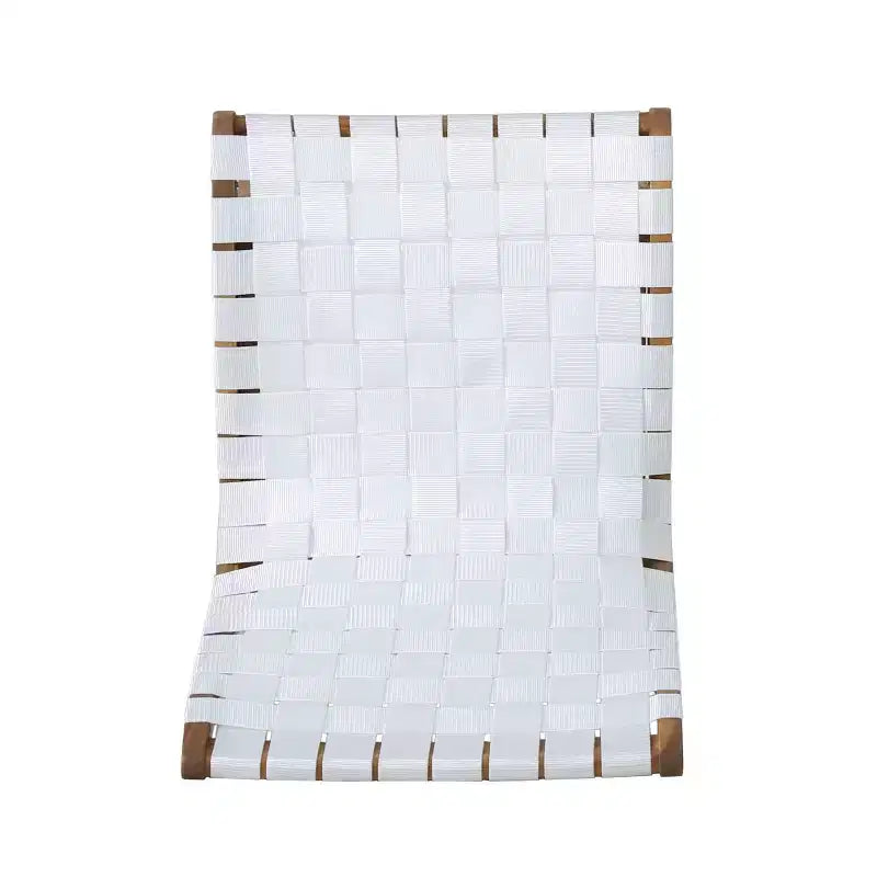 Charlotter, Set da 2 sedie a sdraio per esterni con intreccio in corda - Bianco/Teak - Christopher Knight Home: Mobili da giardino resistenti ai raggi UV e all'acqua