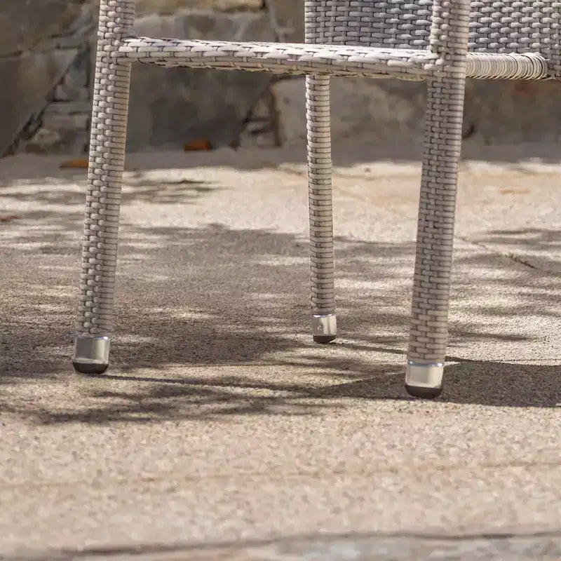 Dover, set da 2 sedie impilabili con braccioli in vimini - Grigio Chateau - Christopher Knight Home: Struttura in alluminio resistente alle intemperie