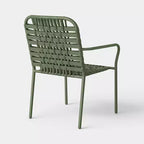 Sedia impilabile da esterno con braccioli in tessuto a trama aperta per patio, colore verde - Threshold™