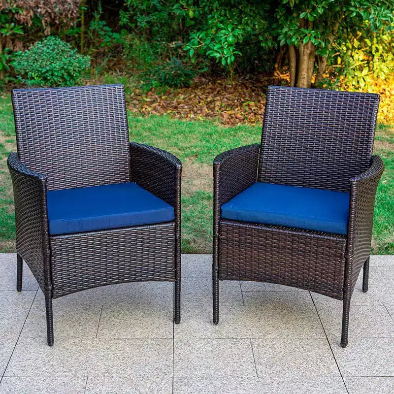 Set 4 sedie da giardino in rattan con cuscini - Marrone - Captiva Designs