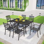 4 sedie impilabili in metallo da patio - Captiva Designs: Resistenti alle intemperie, Seduta confortevole
