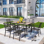 4 sedie impilabili in metallo da patio - Captiva Designs: Resistenti alle intemperie, Seduta confortevole
