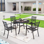 4 sedie impilabili in metallo da patio - Captiva Designs: Resistenti alle intemperie, Seduta confortevole