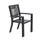 2 sedie da esterno impilabili in metallo - Captiva Designs: Acciaio nero resistente alle intemperie