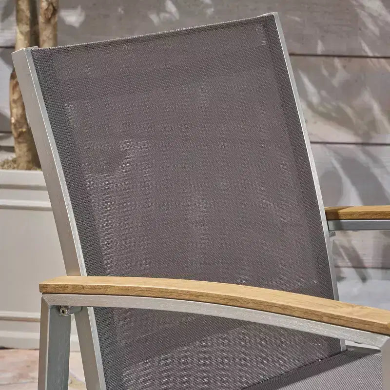 Sedie da pranzo per esterni in rete Glasgow, confezione da 2, grigio - Christopher Knight Home