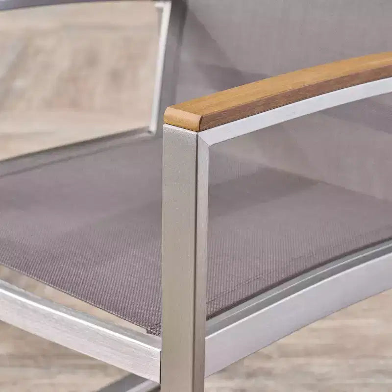 Sedie da pranzo per esterni in rete Glasgow, confezione da 2, grigio - Christopher Knight Home