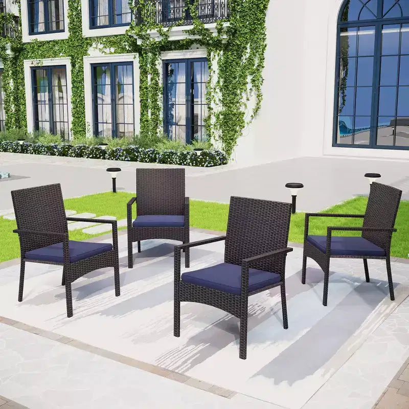 4pc Patio Rattan Sofa - Brown - Captiva Designs: Outdoor Seating with Powder-Coated Steel Frame