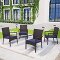 4pc Patio Rattan Sofa - Brown - Captiva Designs: Outdoor Seating with Powder-Coated Steel Frame