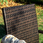 Divano in Rattan da Esterno 4 Pezzi - Marrone - Captiva Designs: Seduta da Esterno con Telaio in Acciaio Verniciato a Polvere