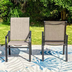Confezione da 2 sedie a sdraio imbottite in acciaio per patio - Captiva Designs: Sedute da esterno resistenti alle intemperie, resistenti allo sbiadimento