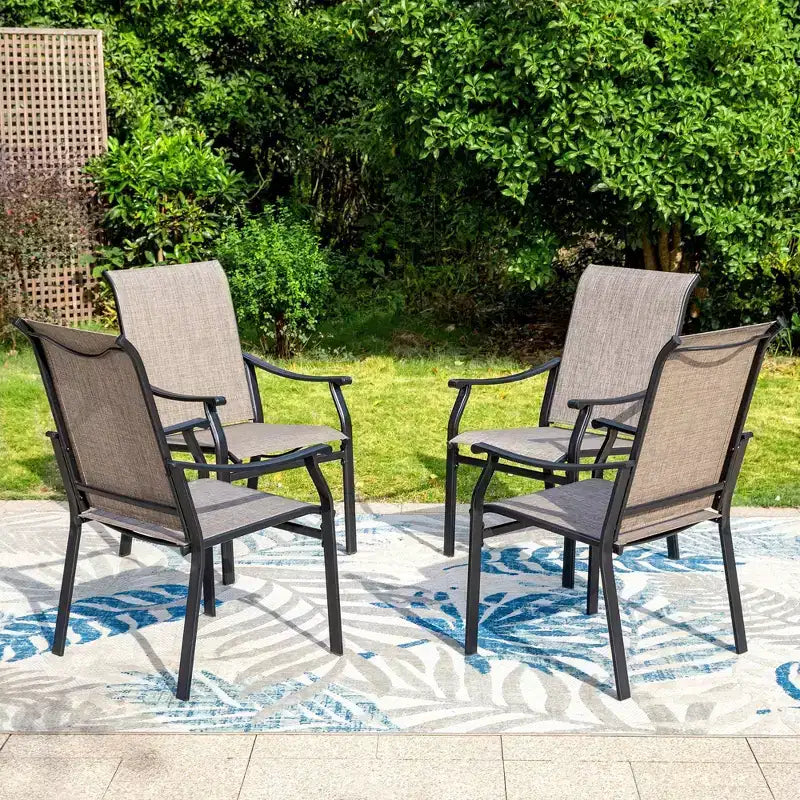 Confezione da 2 sedie a sdraio imbottite in acciaio per patio - Captiva Designs: Sedute da esterno resistenti alle intemperie, resistenti allo sbiadimento