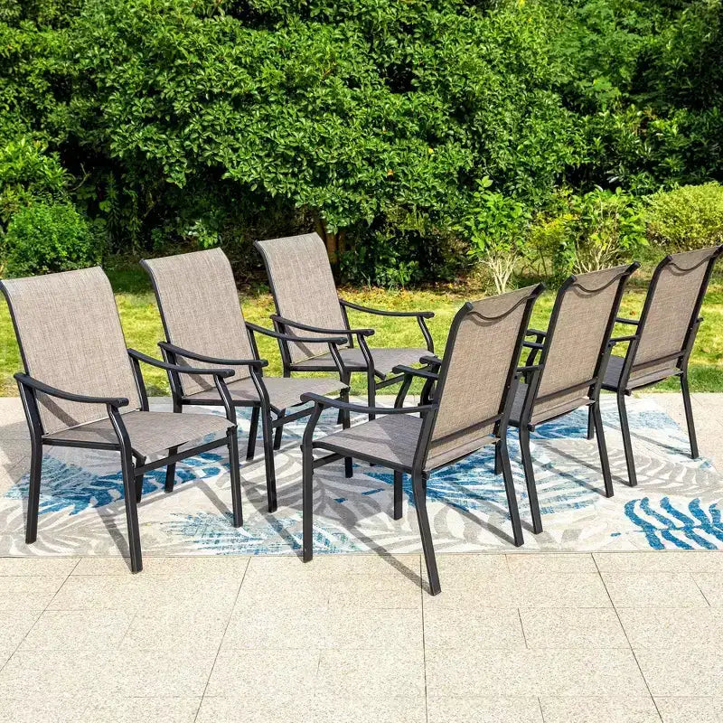 Confezione da 2 sedie a sdraio imbottite in acciaio per patio - Captiva Designs: Sedute da esterno resistenti alle intemperie, resistenti allo sbiadimento