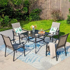 Confezione da 2 sedie a sdraio imbottite in acciaio per patio - Captiva Designs: Sedute da esterno resistenti alle intemperie, resistenti allo sbiadimento
