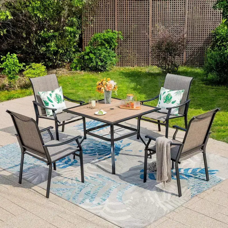Confezione da 2 sedie a sdraio imbottite in acciaio per patio - Captiva Designs: Sedute da esterno resistenti alle intemperie, resistenti allo sbiadimento