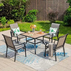 Confezione da 2 sedie a sdraio imbottite in acciaio per patio - Captiva Designs: Sedute da esterno resistenti alle intemperie, resistenti allo sbiadimento