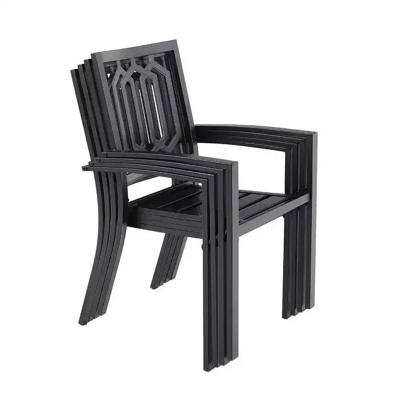 2 sedie da pranzo da esterno in acciaio, confezione da 2 - Captiva Designs: Resistenti alle intemperie, impilabili