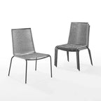 Fenton 4pk Outdoor Wicker Stackable Chairs - Gray - Crosley: Resin, Powder-Coated, UV & Weather-Resistant, 250lb Capacity