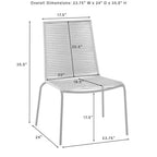 Fenton, set da 4 sedie impilabili da esterno in vimini - Grigio - Crosley: Resina, verniciate a polvere, resistenti ai raggi UV e alle intemperie, capacità 113 kg
