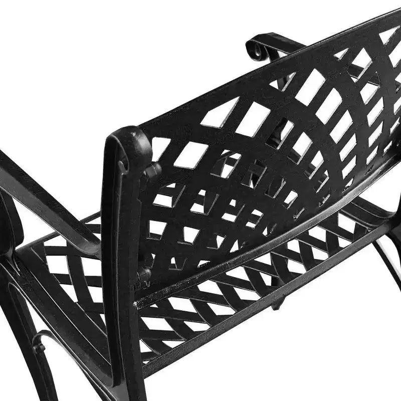 Sedia da pranzo moderna da esterno in alluminio pressofuso con rete - Nera - Oakland Living: Resistente alle intemperie, protetta dai raggi UV