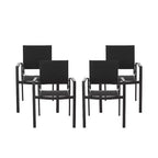 Christopher Knight Home 4pc Wilbur Mesh and Aluminum Outdoor Dining Chairs Black