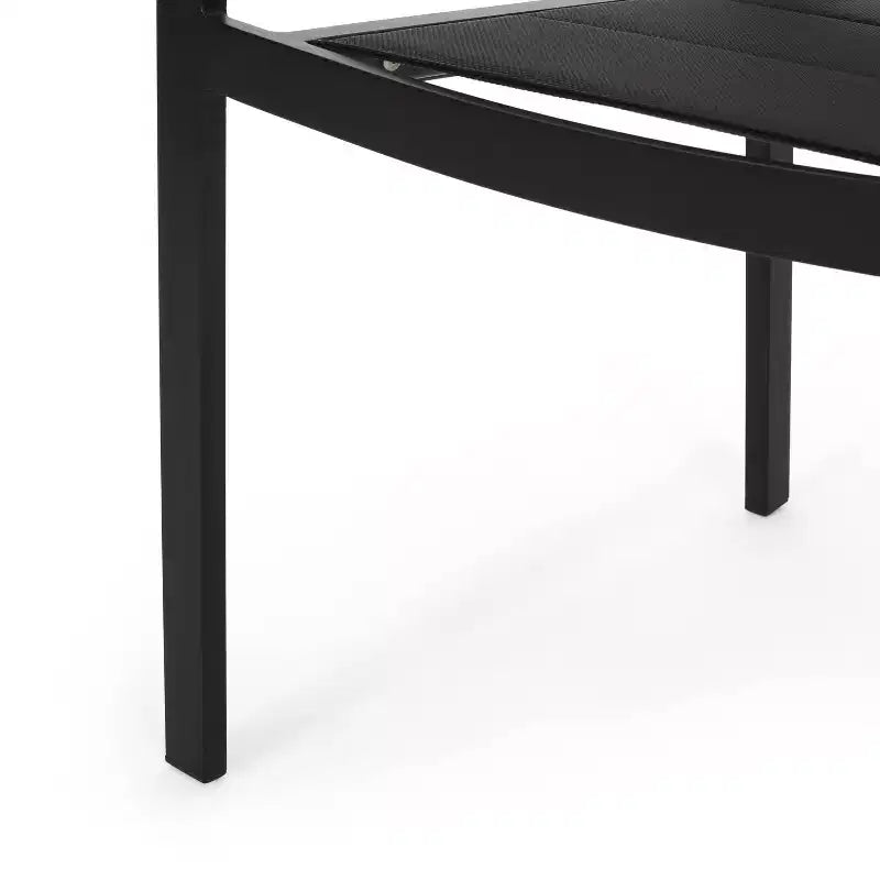 Christopher Knight Home Sedia da pranzo da esterno Wilbur a 4 pezzi in mesh e alluminio nera