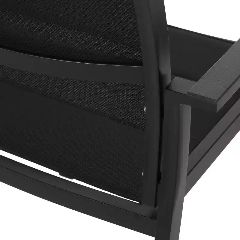 Christopher Knight Home Sedia da pranzo da esterno Wilbur a 4 pezzi in mesh e alluminio nera
