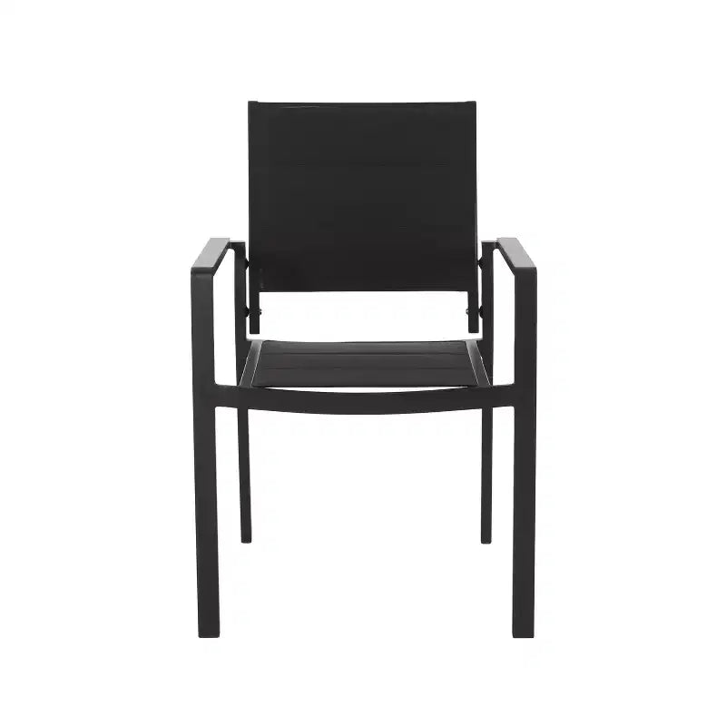 Christopher Knight Home Sedia da pranzo da esterno Wilbur a 4 pezzi in mesh e alluminio nera