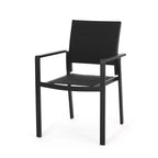 Christopher Knight Home Sedia da pranzo da esterno Wilbur a 4 pezzi in mesh e alluminio nera