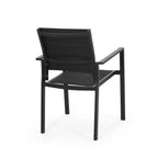 Christopher Knight Home Sedia da pranzo da esterno Wilbur a 4 pezzi in mesh e alluminio nera