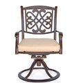 2pk Metal Patio Dining Swivel Chairs - Brown - WELLFOR