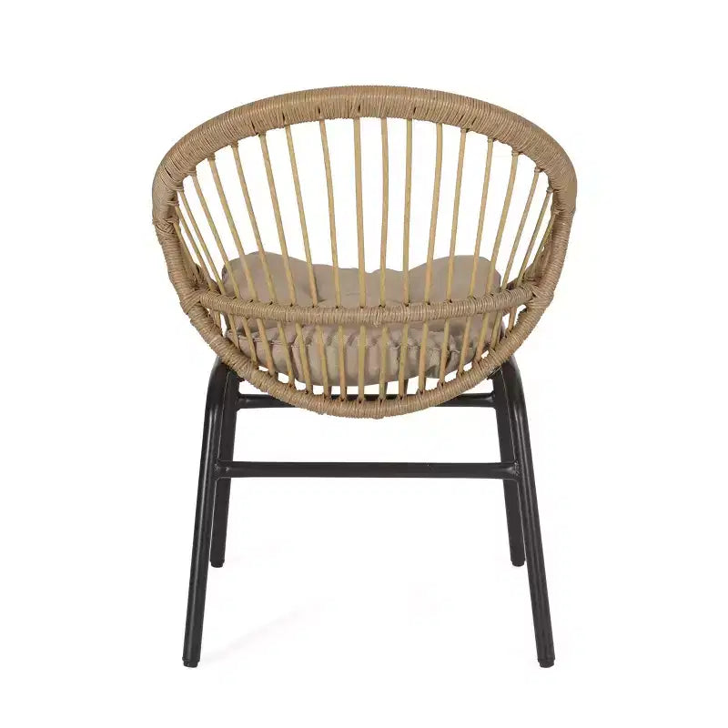 2 sedie da pranzo da esterno in vimini Whitten con cuscini: protezione UV, resistente alle intemperie - Christopher Knight Home
