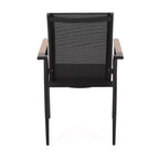 Christopher Knight Home 2 sedie da pranzo per esterni Barrister in mesh e alluminio, nere/naturali