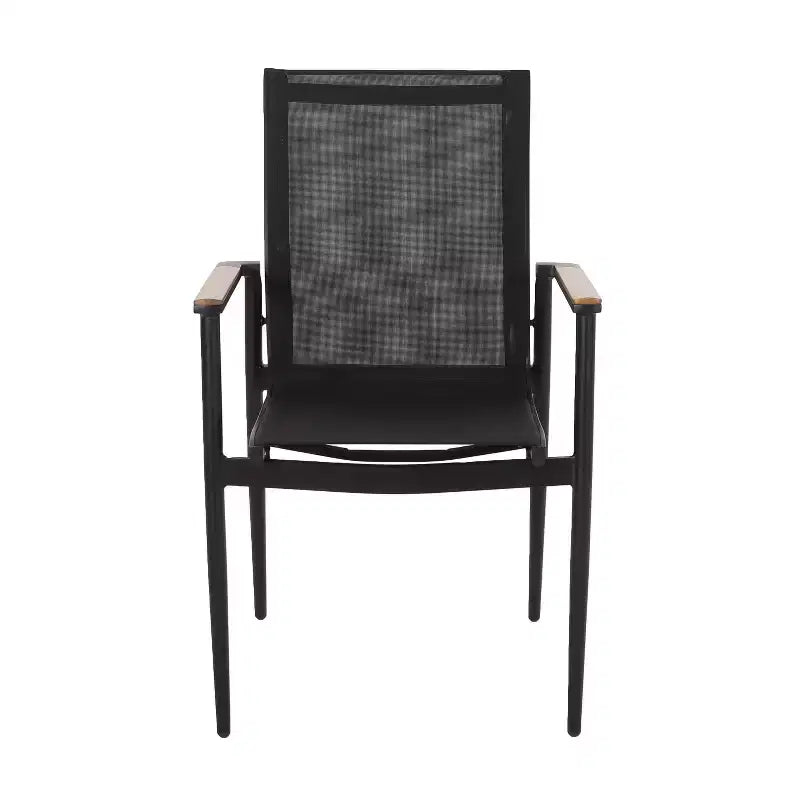 Christopher Knight Home 2 sedie da pranzo per esterni Barrister in mesh e alluminio, nere/naturali