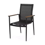 Christopher Knight Home 2 sedie da pranzo per esterni Barrister in mesh e alluminio, nere/naturali